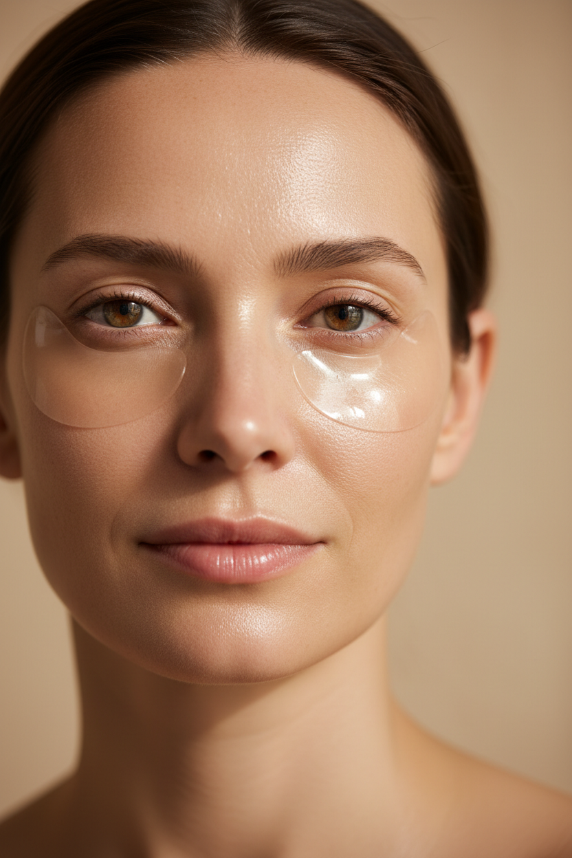 High-end editorial - woman with under-eye patches